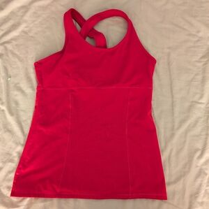 Women's Pink Sleeveless Tank top with Built-in Bra